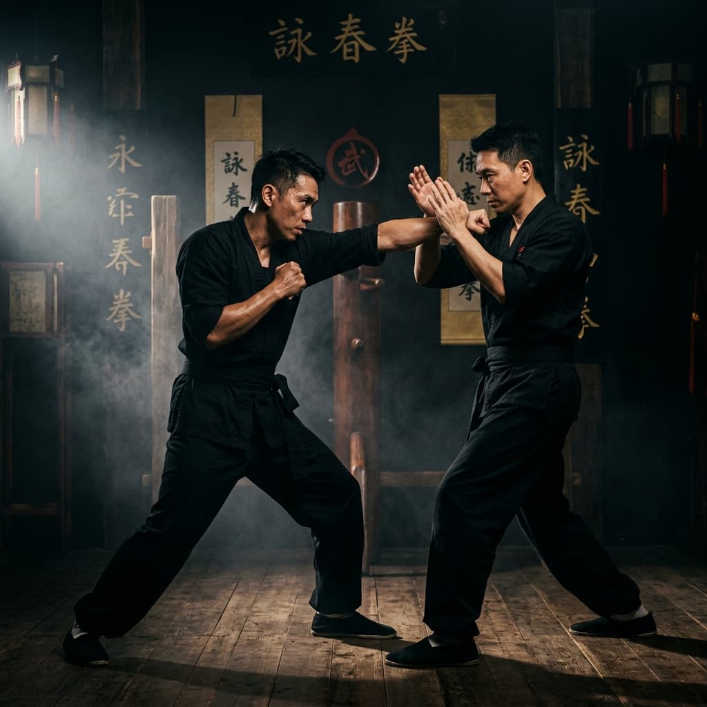 Wing Tsun Kämpfer beim Chi Sao Training